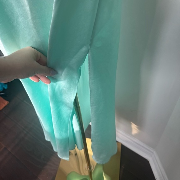 Natori vintage Green n Blue slip Dress fairycore mermaid whimsy cottage luxury L - Picture 8 of 8